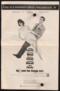 2x215 SEX & THE SINGLE GIRL pressbook '65 great full-length image of Curtis & sexiest Natalie Wood!