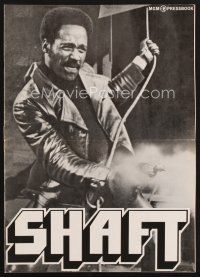 2x216 SHAFT pressbook '71 classic image of Richard Roundtree with machine gun!