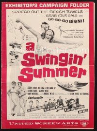 2x232 SWINGIN' SUMMER pressbook '65 rock 'n' roll music, sexy beach party!