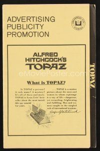 2x240 TOPAZ pressbook '69 Alfred Hitchcock,John Forsythe, most explosive spy scandal of this century