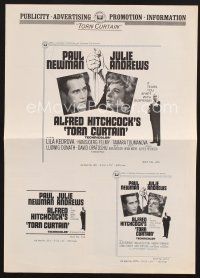 2x242 TORN CURTAIN pressbook '66 Paul Newman, Julie Andrews, Alfred Hitchcock