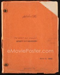 2x144 GREAT MR. NOBODY revised final draft script November 5, 1940, working title Stuff of Heroes!