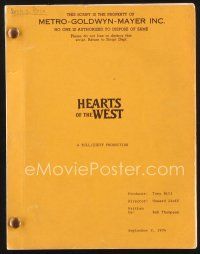 2x146 HEARTS OF THE WEST script September 9, 1975, screenplay by Rob Thompson!