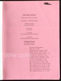 2x165 STUART LITTLE revised shooting script July 30, 1998, screenplay by M. Night Shyamalan!