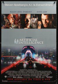 2y015 A.I. ARTIFICIAL INTELLIGENCE video 1sh '01 Steven Spielberg, Haley Joel Osment, Jude Law