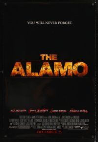 2y047 ALAMO advance 1sh '04 Billy Bob Thornton as Davy Crockett, Dennis Quaid, Texas history!