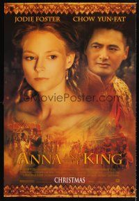 2y088 ANNA & THE KING style A advance DS 1sh '99 Jodie Foster & Chow Yun-Fat in the title roles!
