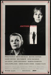 2y091 ANOTHER WOMAN 1sh '88 directed by Woody Allen, w/Gena Rowlands & Mia Farrow!