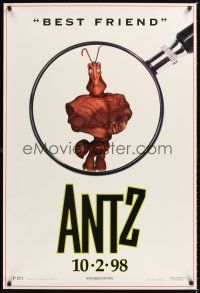 2y093 ANTZ Best Friend style advance 1sh '98 Woody Allen, computer insects, every ant has his day!