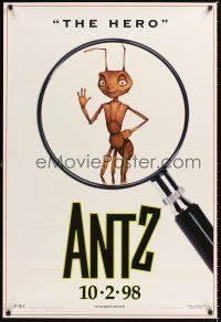 2y095 ANTZ Hero style advance 1sh '98 Woody Allen, computer animated insects, every ant has his day!