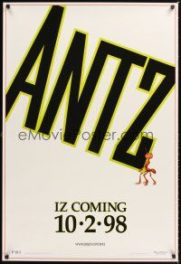 2y096 ANTZ iz coming style advance 1sh '98 Woody Allen, computer animated insects, every ant has his day!