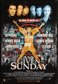 2y099 ANY GIVEN SUNDAY video 1sh '99 Oliver Stone, Al Pacino, Cameron Diaz, Jamie Foxx, football!