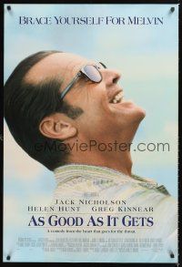 2y107 AS GOOD AS IT GETS int'l DS 1sh '98 great close up smiling image of Jack Nicholson as Melvin!