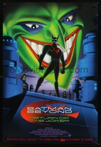 2y155 BATMAN BEYOND RETURN OF THE JOKER video 1sh '00 cool art of caped crusader & villain!