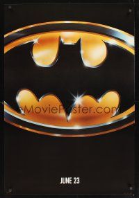 2y148 BATMAN matte teaser 1sh '89 Michael Keaton, Jack Nicholson, directed by Tim Burton!