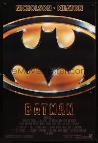 2y149 BATMAN style D 1sh '89 Michael Keaton, Jack Nicholson, directed by Tim Burton!