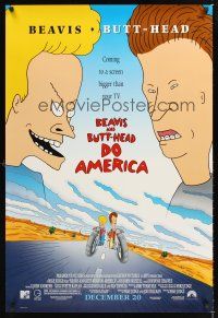 2y175 BEAVIS & BUTT-HEAD DO AMERICA December 20 advance 1sh '96 Mike Judge MTV cartoon!