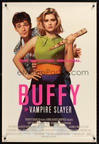 2y218 BUFFY THE VAMPIRE SLAYER DS 1sh '92 great image of Kristy Swanson & Luke Perry!