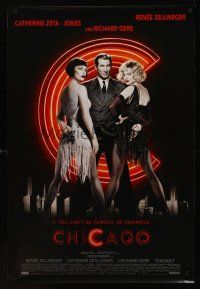 2y248 CHICAGO int'l DS 1sh '02 sexy dancers Renee Zellweger & Catherine Zeta-Jones, Richard Gere!