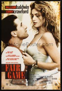 2y323 FAIR GAME DS 1sh '95 sexy Cindy Crawford & William Baldwin as cop on the edge!