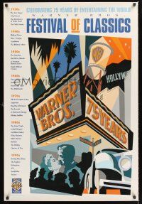 2y335 FESTIVAL OF CLASSICS 1sh '98 Warner Bros, cool Hollywood artwork!