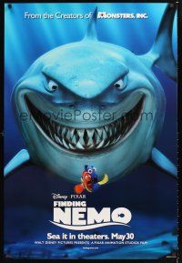 2y348 FINDING NEMO advance DS 1sh '03 best Disney & Pixar animated fish movie, huge image of Bruce!