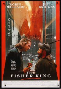 2y351 FISHER KING int'l 1sh '91 Jeff Bridges & Robin Williams searching for sanity!