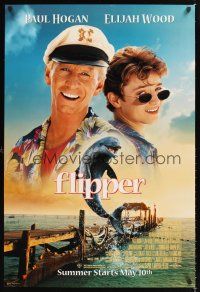 2y355 FLIPPER advance DS 1sh '96 Elijah Wood, Paul Hogan, cute dolphin!