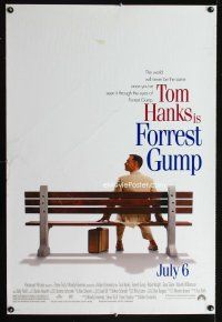 2y360 FORREST GUMP DS advance 1sh '94 Tom Hanks waiting for the bus, Robert Zemeckis!