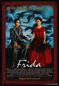 2y367 FRIDA DS 1sh '02 artwork of sexy Salma Hayek as artist Frida Kahlo!
