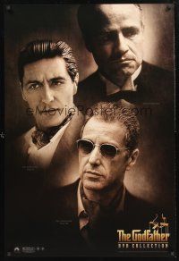 2y385 GODFATHER DVD COLLECTION video 1sh '01 cool close-up images of Marlon Brando & Al Pacino!