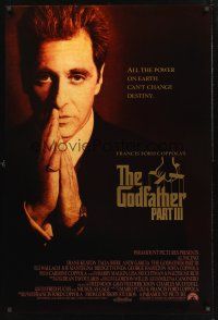 2y387 GODFATHER PART III int'l 1sh '90 Al Pacino, Andy Garcia, Sofia & Francis Ford Coppola!