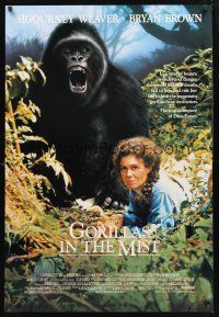 2y396 GORILLAS IN THE MIST int'l 1sh '88 Sigourney Weaver as Dian Fossey, in the jungle!