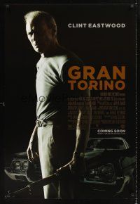 2y400 GRAN TORINO advance DS 1sh '08 cool image of Clint Eastwood with rifle & car!