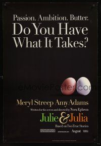 2y486 JULIE & JULIA teaser DS 1sh '09 Meryl Streep as Julia Childs, Amy Adams!