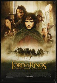 2y548 LORD OF THE RINGS: THE FELLOWSHIP OF THE RING advance 1sh '01 montage artwork of top cast!