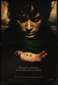 2y549 LORD OF THE RINGS: THE FELLOWSHIP OF THE RING teaser DS 1sh '01 J.R.R. Tolkien, Elijah Wood!