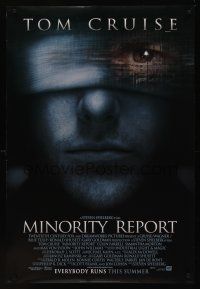2y572 MINORITY REPORT style A advance DS 1sh '02 Steven Spielberg, Tom Cruise, Colin Farrell!