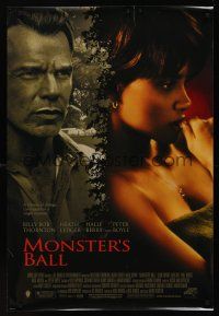 2y579 MONSTER'S BALL DS 1sh '01 close-ups of pretty Halle Berry, Billy Bob Thornton!