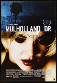 2y586 MULHOLLAND DR. DS 1sh '01 David Lynch, cool close up image of sexy Naomi Watts!
