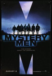 2y589 MYSTERY MEN teaser DS 1sh '99 Ben Stiller, Janeane Garofalo, William H. Macy, Paul Reubens!