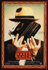 2y593 NAKED LUNCH 1sh '91 David Cronenberg, Peter Weller, William S. Burroughs, wild image!