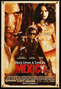 2y605 ONCE UPON A TIME IN MEXICO advance DS 1sh '03 Antonio Banderas, Johnny Depp, sexy Salma Hayek!