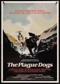 2y617 PLAGUE DOGS int'l 1sh '83 Martin Rosen canine cartoon, John Hurt, Patrick Stewart!