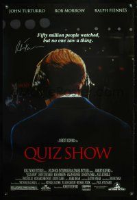 2y629 QUIZ SHOW DS signed 1sh '94 by Ralph Fiennes, fifty million watched and didn't see a thing!