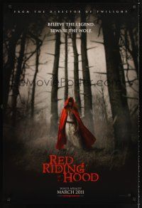 2y635 RED RIDING HOOD teaser DS 1sh '11 Amanda Seyfried, believe the legend, beware the wolf!
