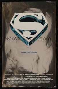 2y709 SUPERMAN foil advance 1sh '78 comic book hero Christopher Reeve, Gene Hackman