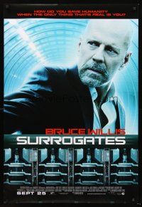 2y710 SURROGATES advance DS 1sh '09 Radha Mitchell, Rosamund Pike, cool image of Bruce Willis!