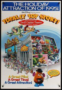 2y734 TOTALLY TOY STORY El Capitan advance DS 1sh '95 cool artwork of Toy Story funhouse!