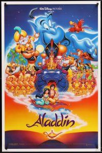 2z037 ALADDIN 1sh '92 classic Walt Disney Arabian fantasy cartoon, great art of cast!